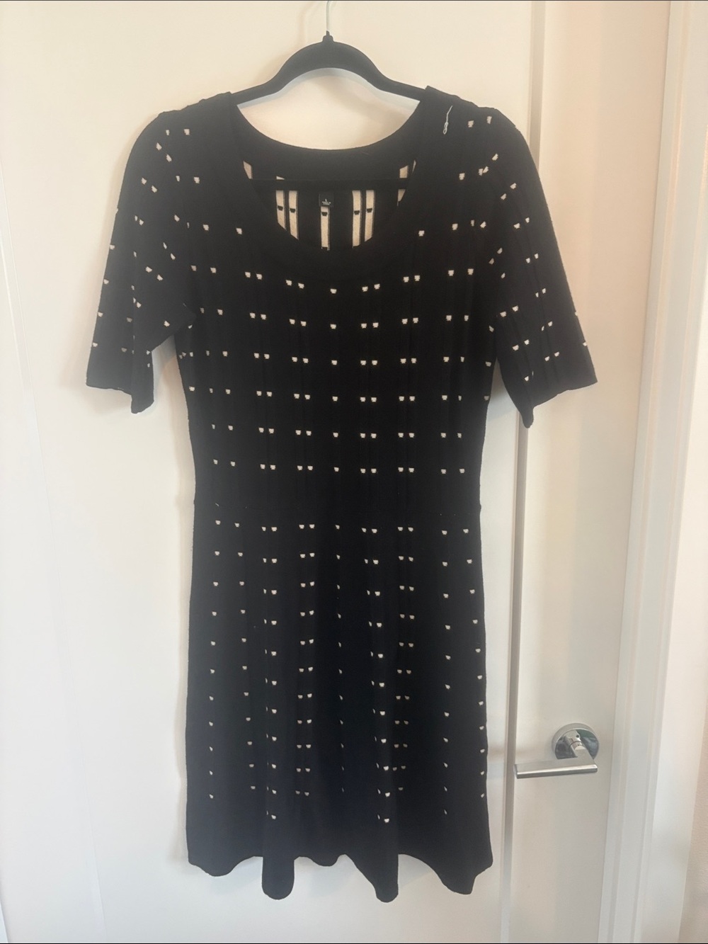 Roz & Ali Black Eyelet Knit Maxi Dress